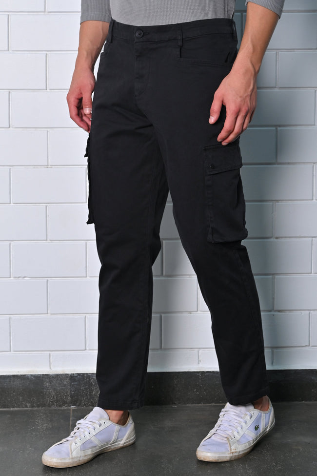 Men Cambio Soft Cargo Trouser Black