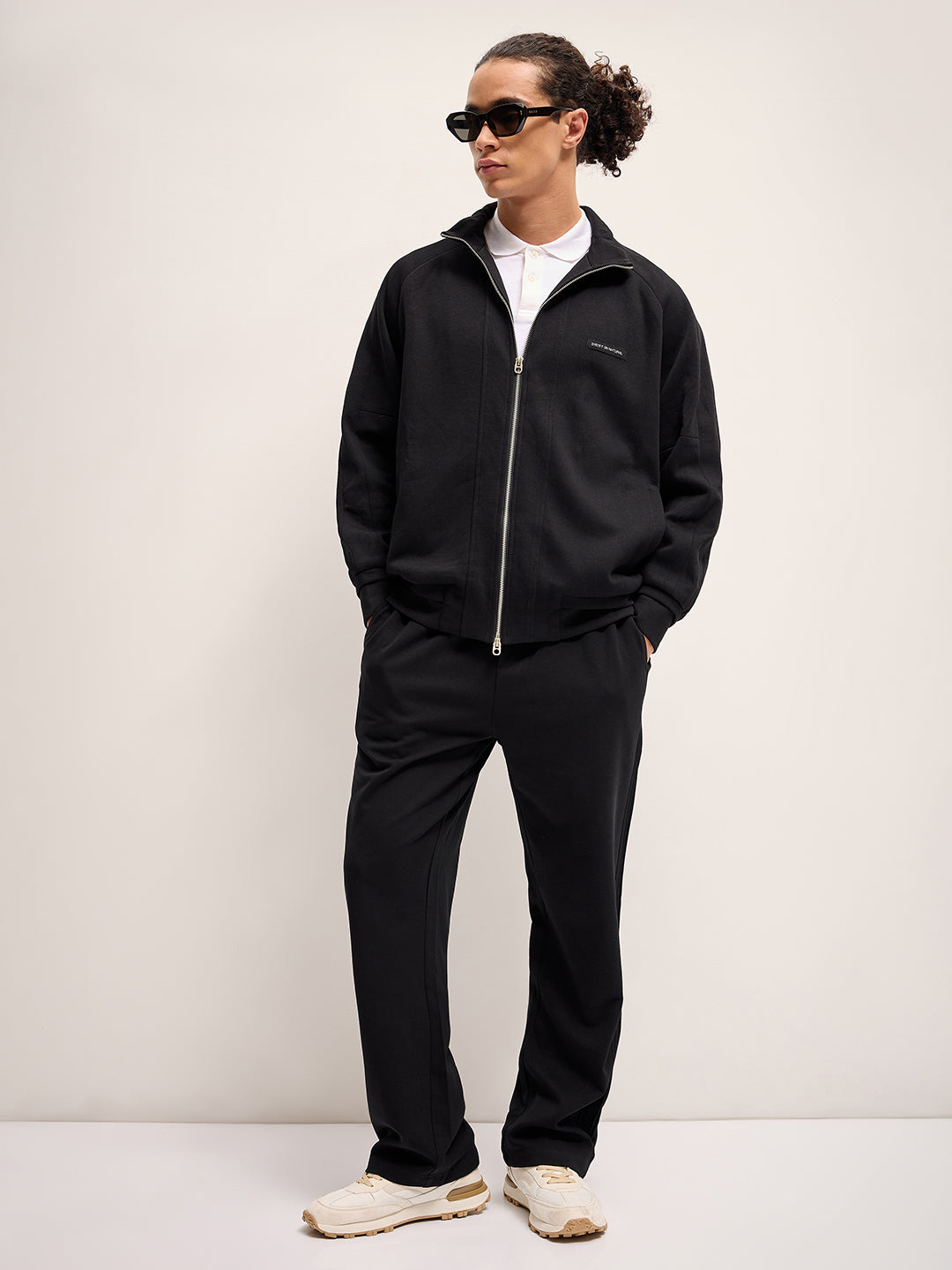Men Black Regular Fit Casual Jacket