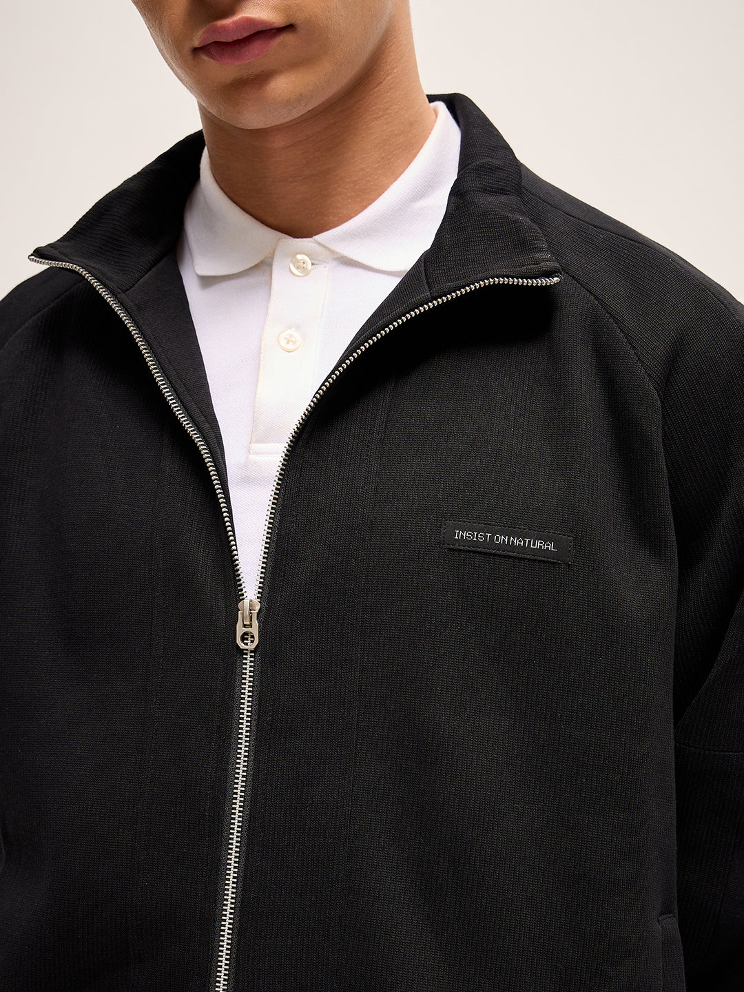 Men Black Regular Fit Casual Jacket
