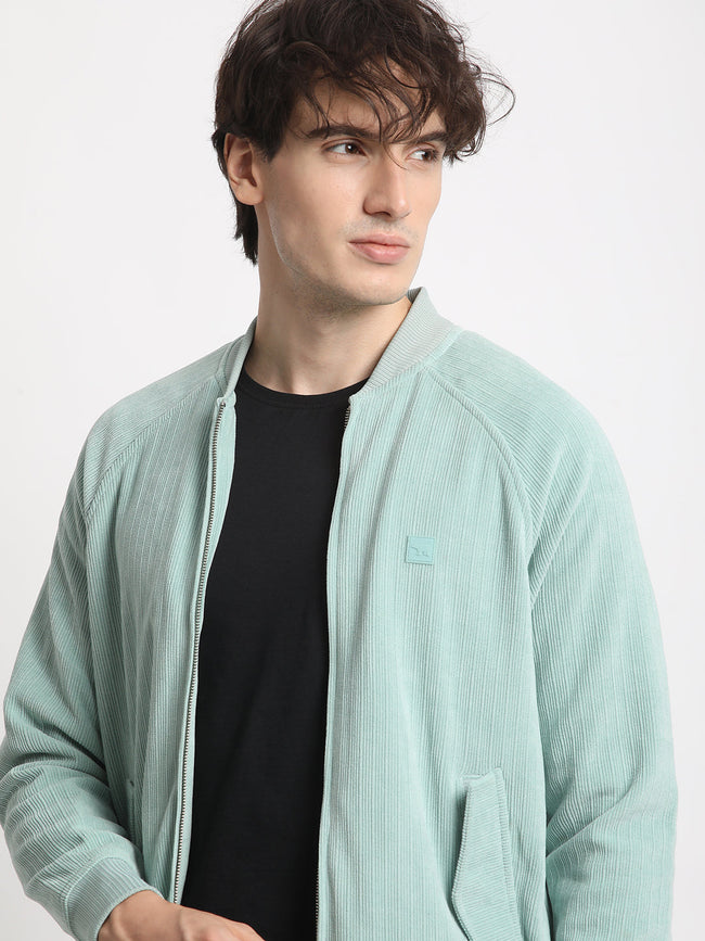 Men  Blue Lightweight Bomber Jacket