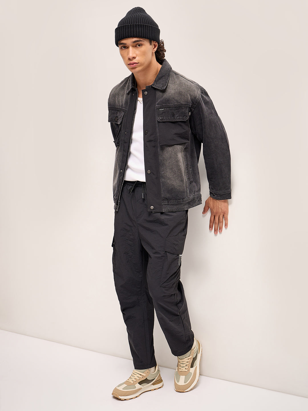 Men Black Regular Fit Denim Jacket