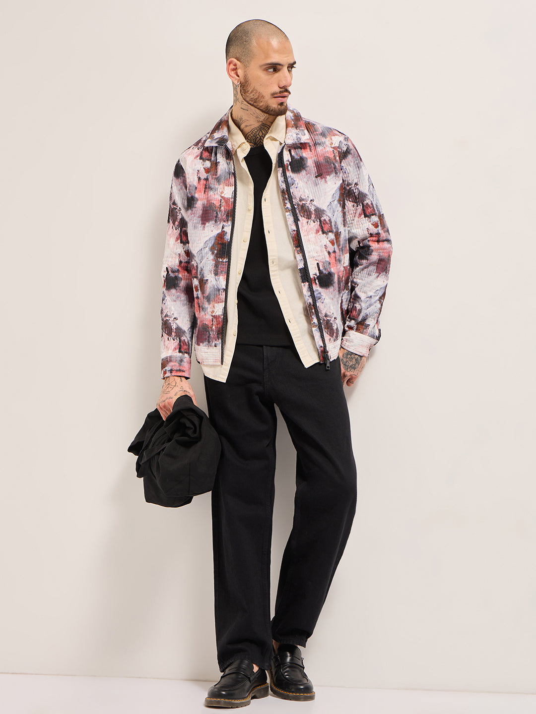 Men Multi-color Regular fit Abstract Print Jacket