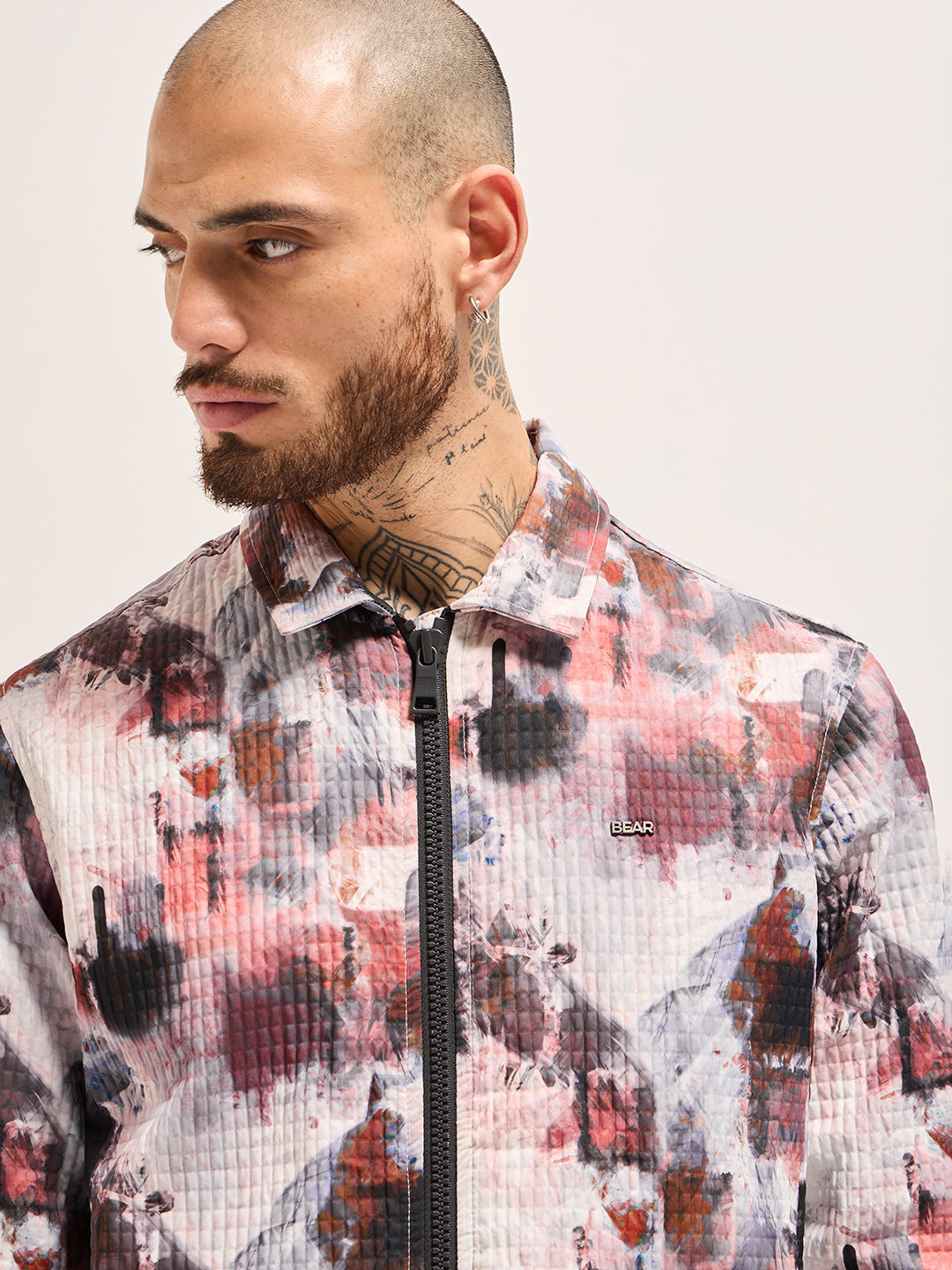 Men Multi-color Regular fit Abstract Print Jacket