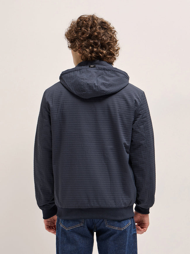 Men Navy Checked Jacket