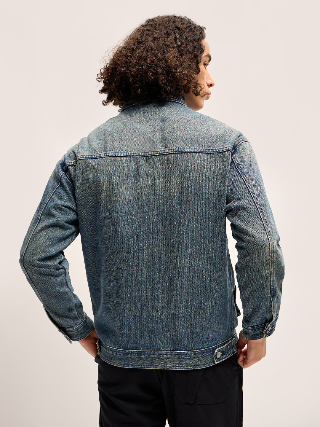 Men Blue Regular Fit Denim Jacket