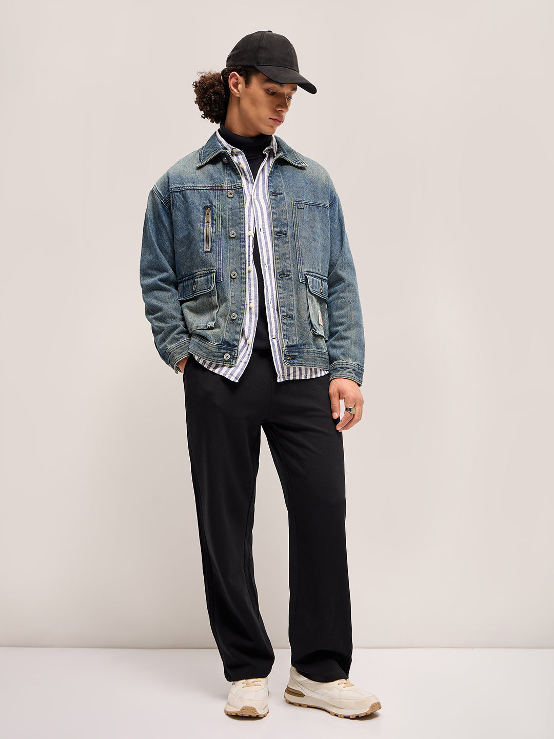Men Blue Regular Fit Denim Jacket