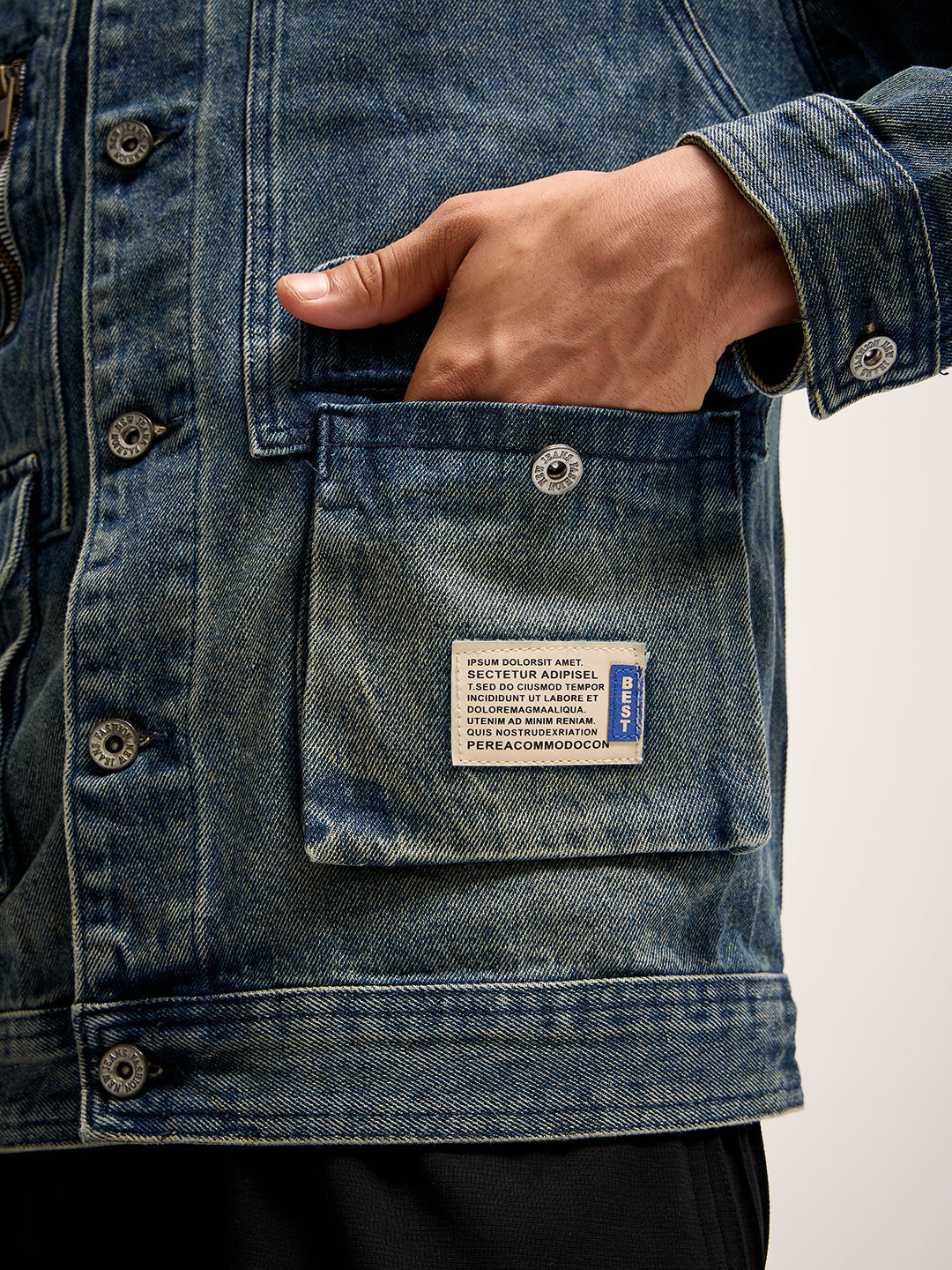 Men Blue Regular Fit Denim Jacket