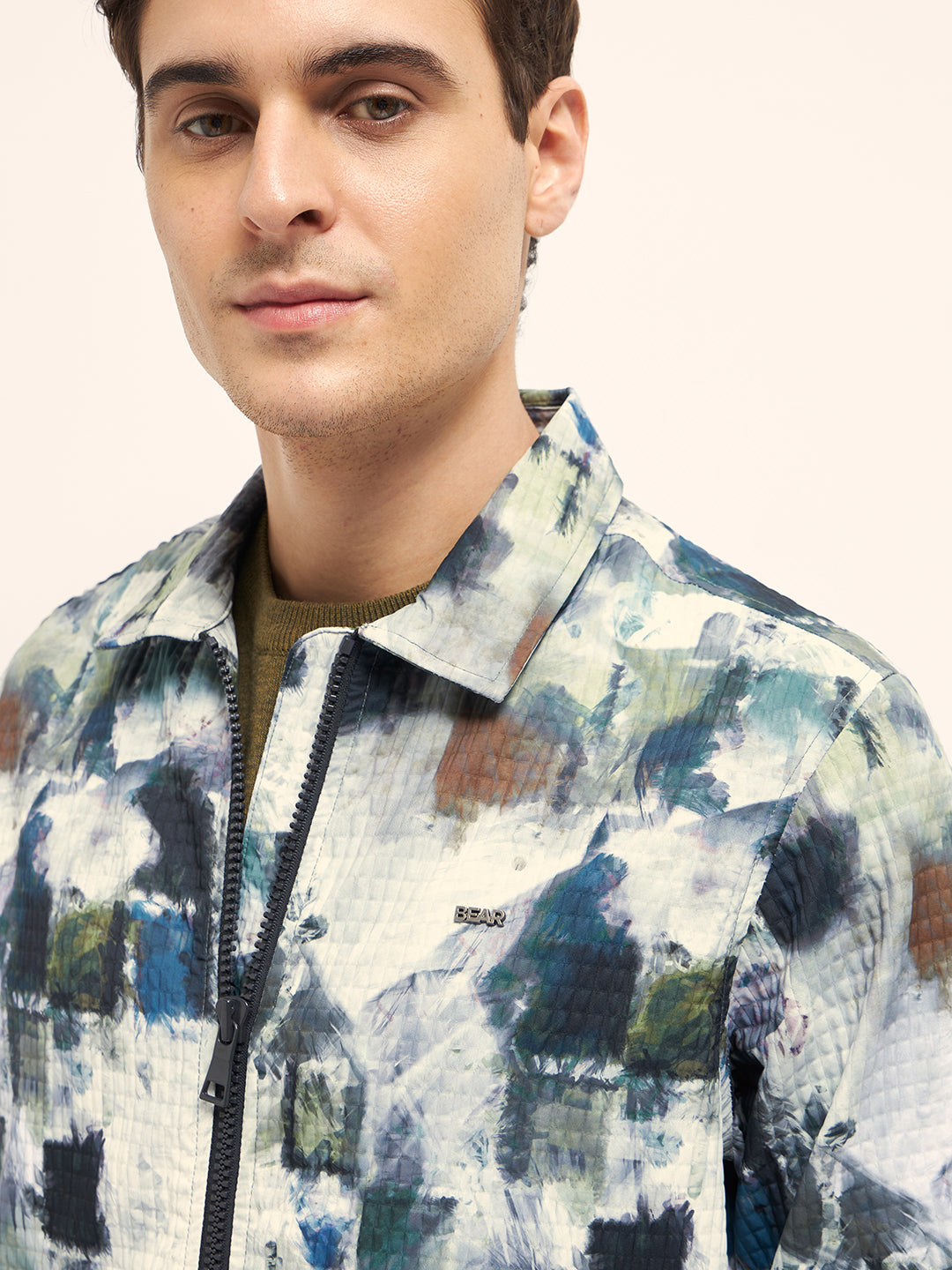 Men Multi-color Regular fit Abstract Print Jacket