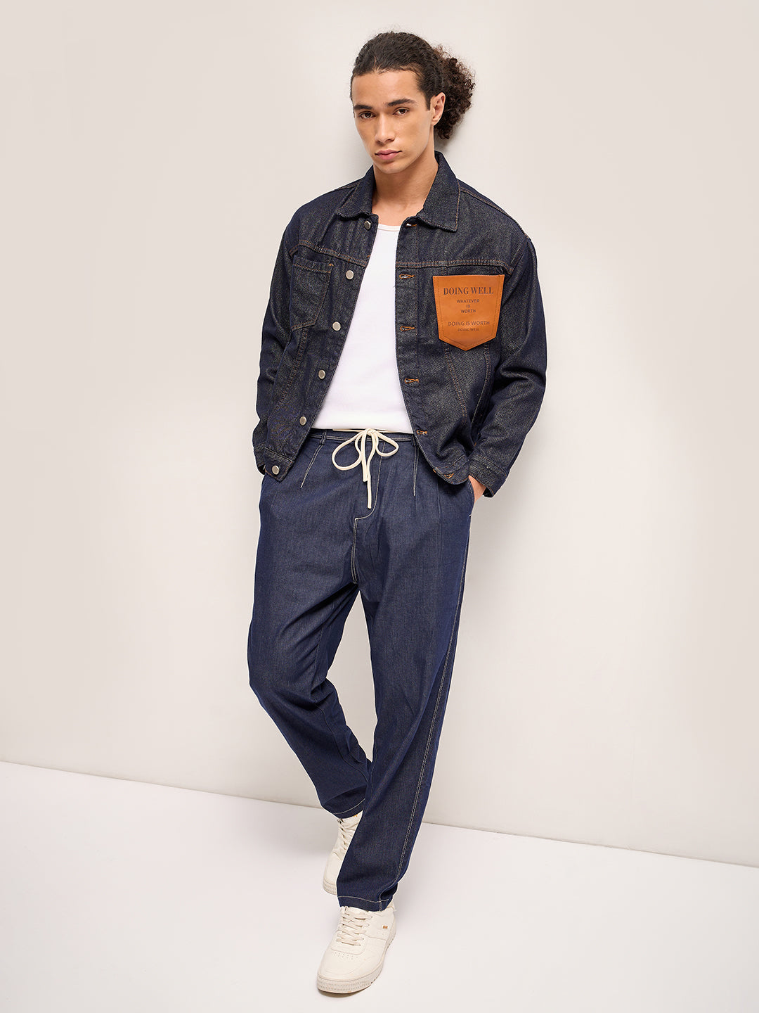 Men Dark Blue Regular Fit Denim Jacket