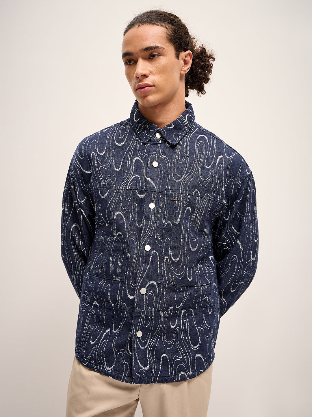 Men Blue Regular Fit Denim Jacket