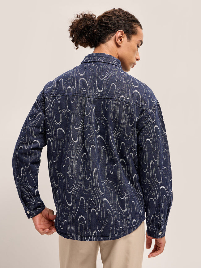 Men Blue Regular Fit Denim Jacket