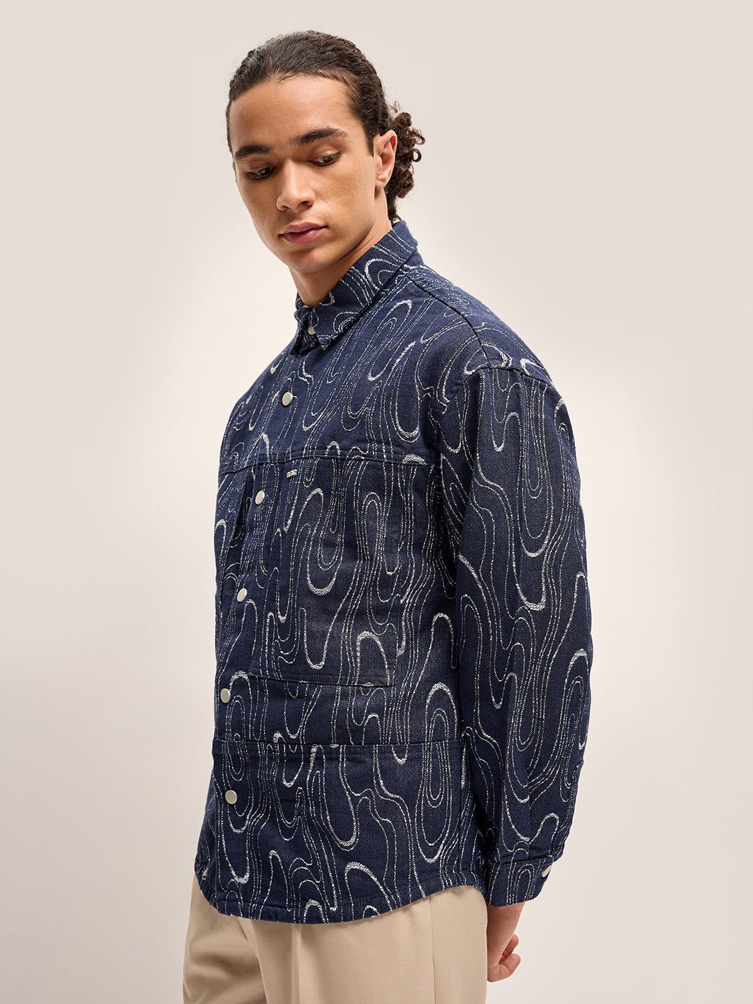 Men Blue Regular Fit Denim Jacket