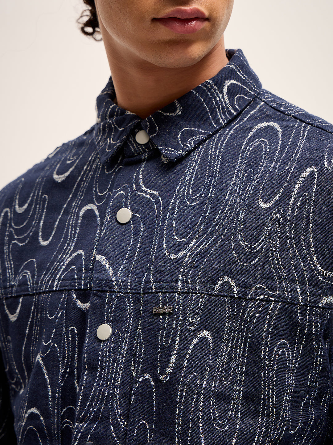 Men Blue Regular Fit Denim Jacket