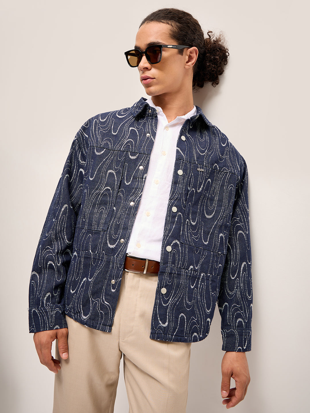 Men Blue Regular Fit Denim Jacket