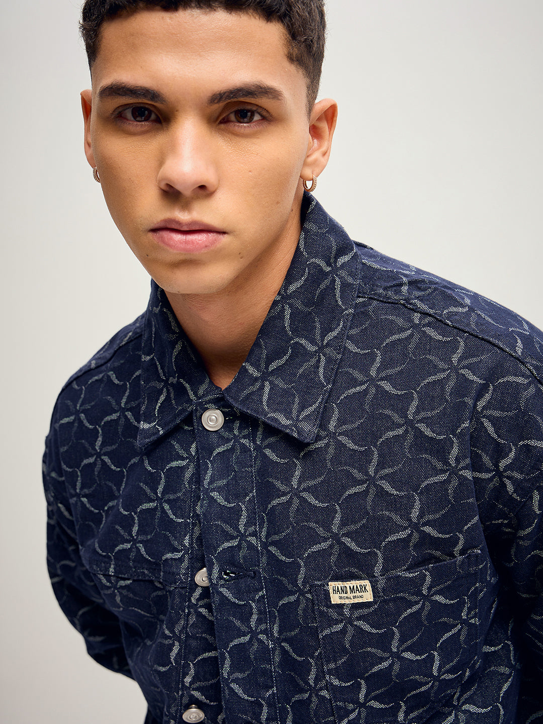 Men Dark Blue Regular Fit Denim Jacket