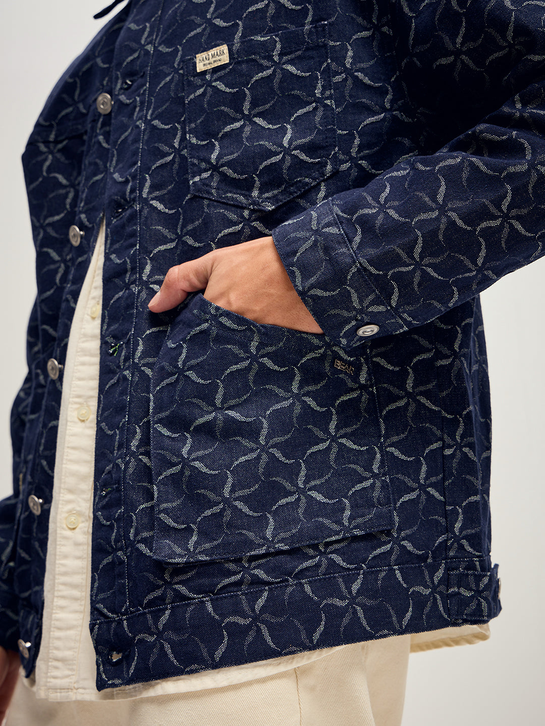 Men Dark Blue Regular Fit Denim Jacket