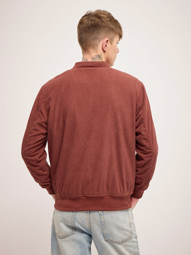 Men Orange Regular Fit Casual Jacket