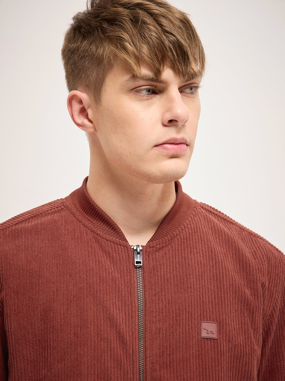 Men Orange Regular Fit Casual Jacket
