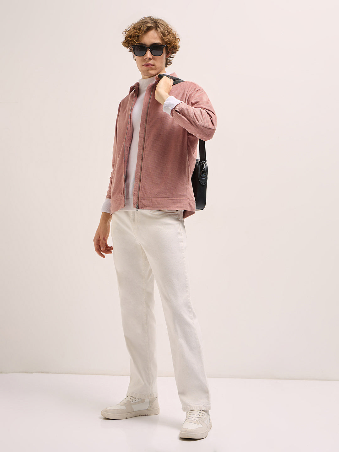 Men Peach Regular Fit Casual Collared Jacket