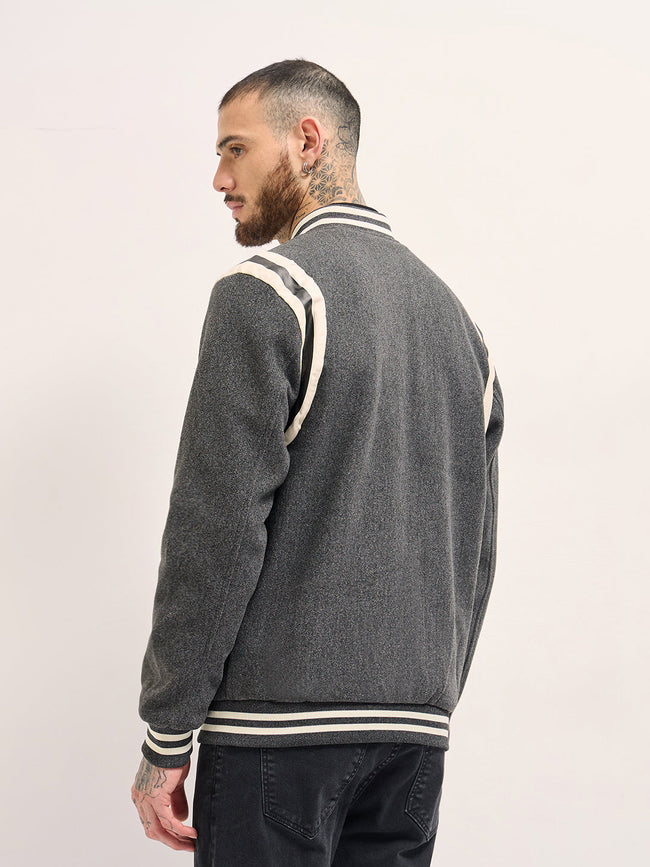 Men Stylish Bomber Jacket in grey