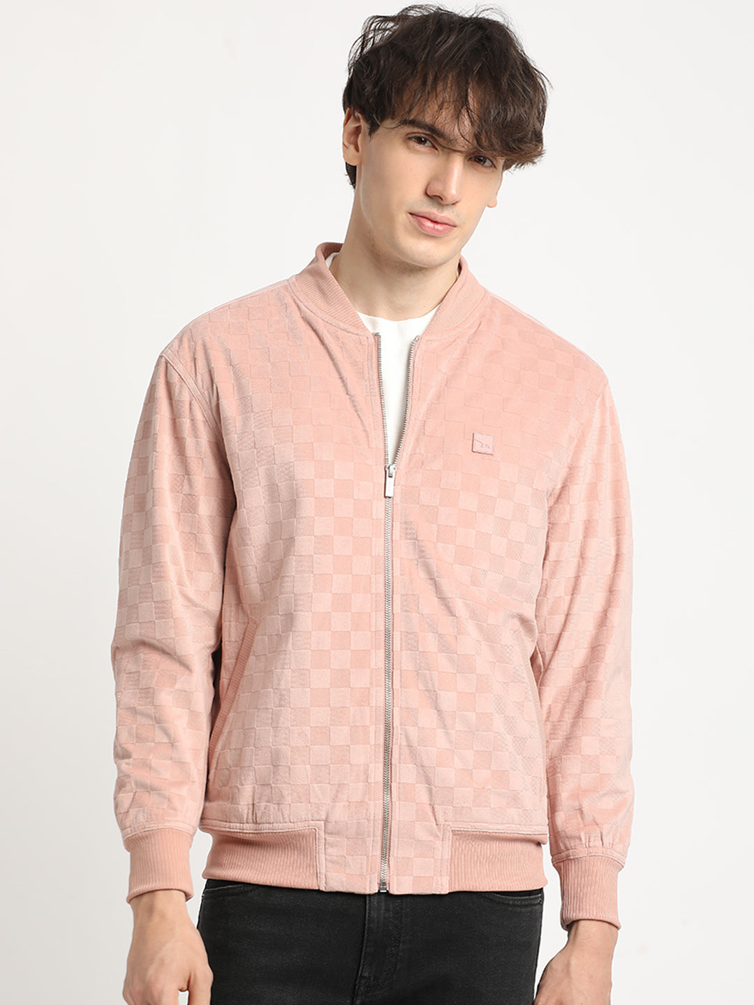 Men  Pink Lightweight Bomber Jacket