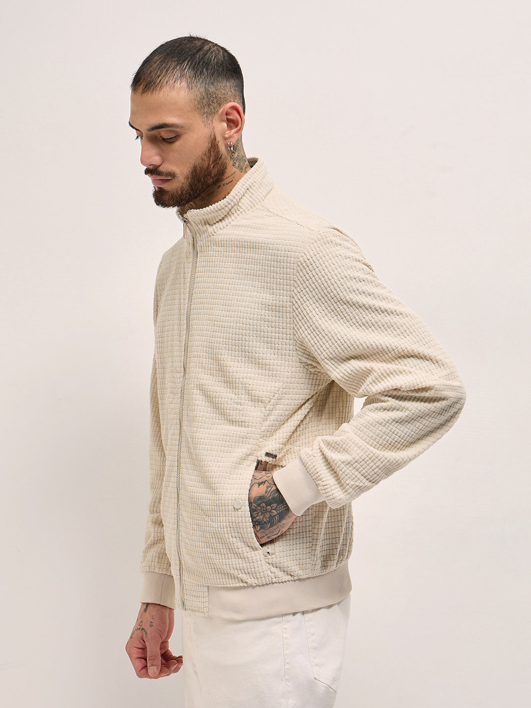 Men Classic Cream Jacket