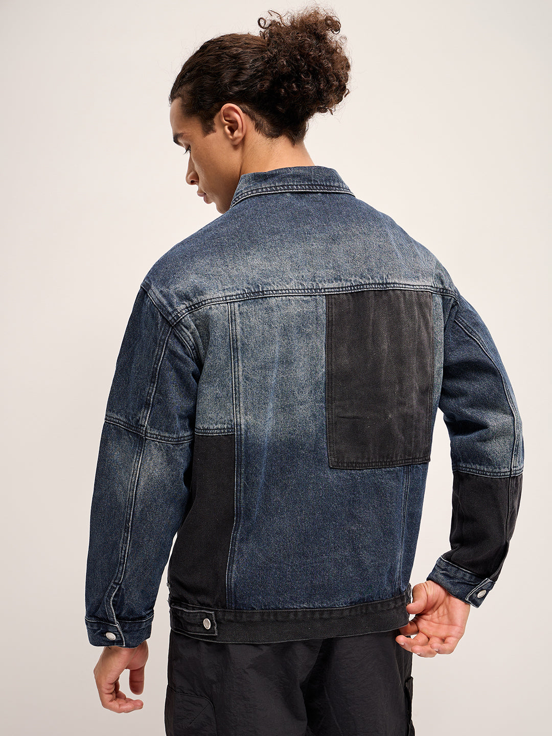 Men Patchwork Denim Jacket