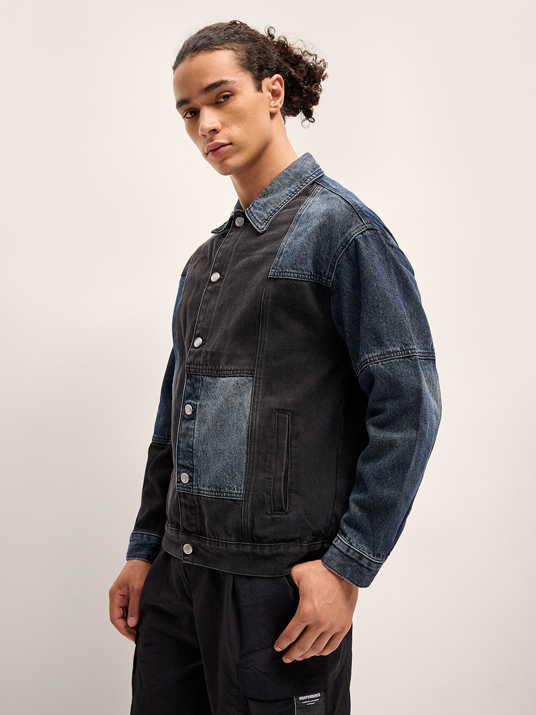 Men Patchwork Denim Jacket