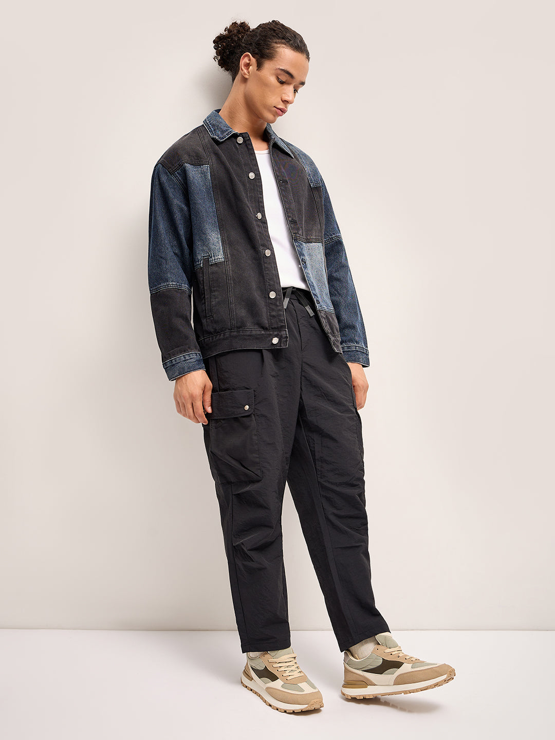 Men Patchwork Denim Jacket
