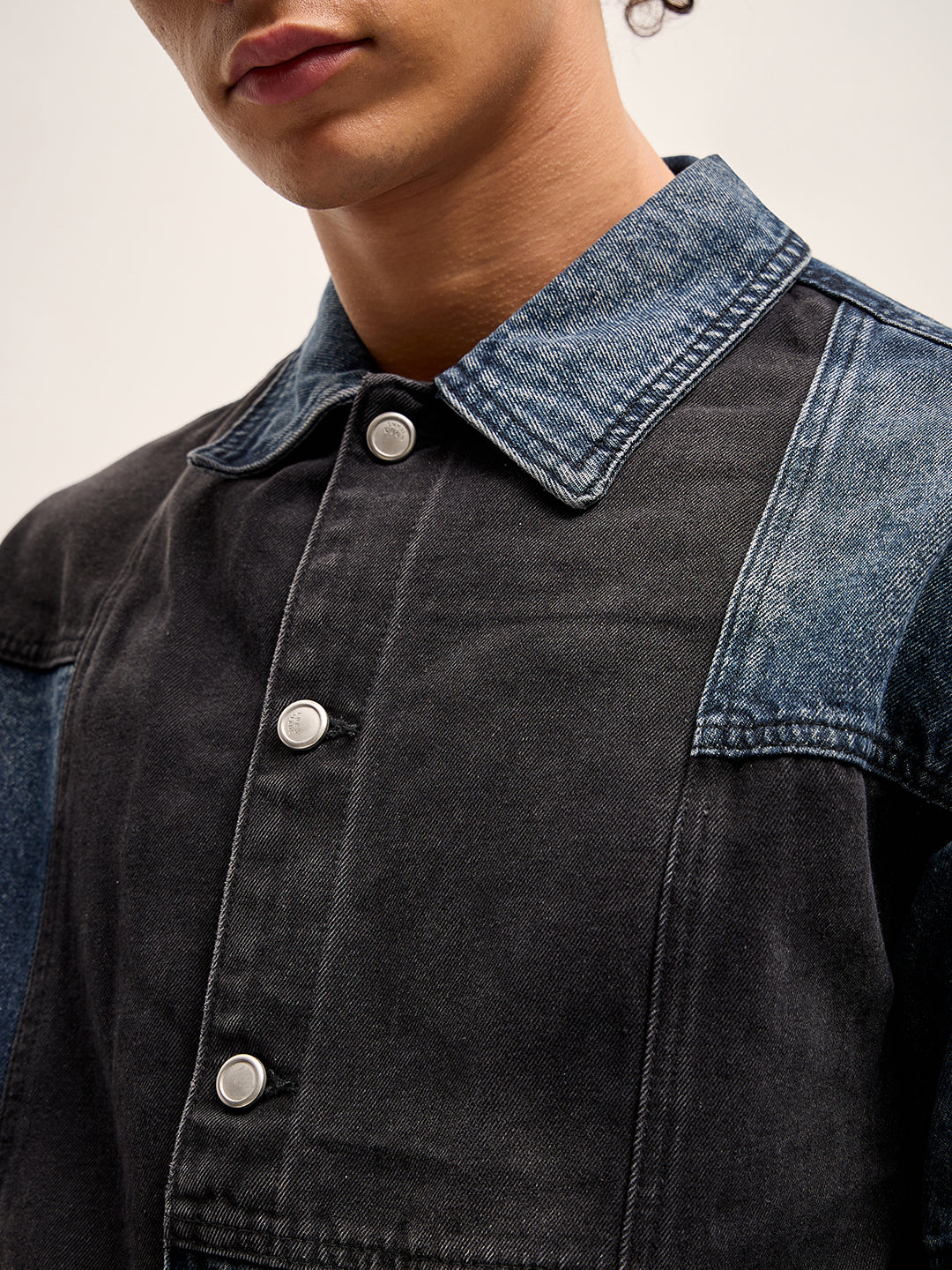 Men Patchwork Denim Jacket