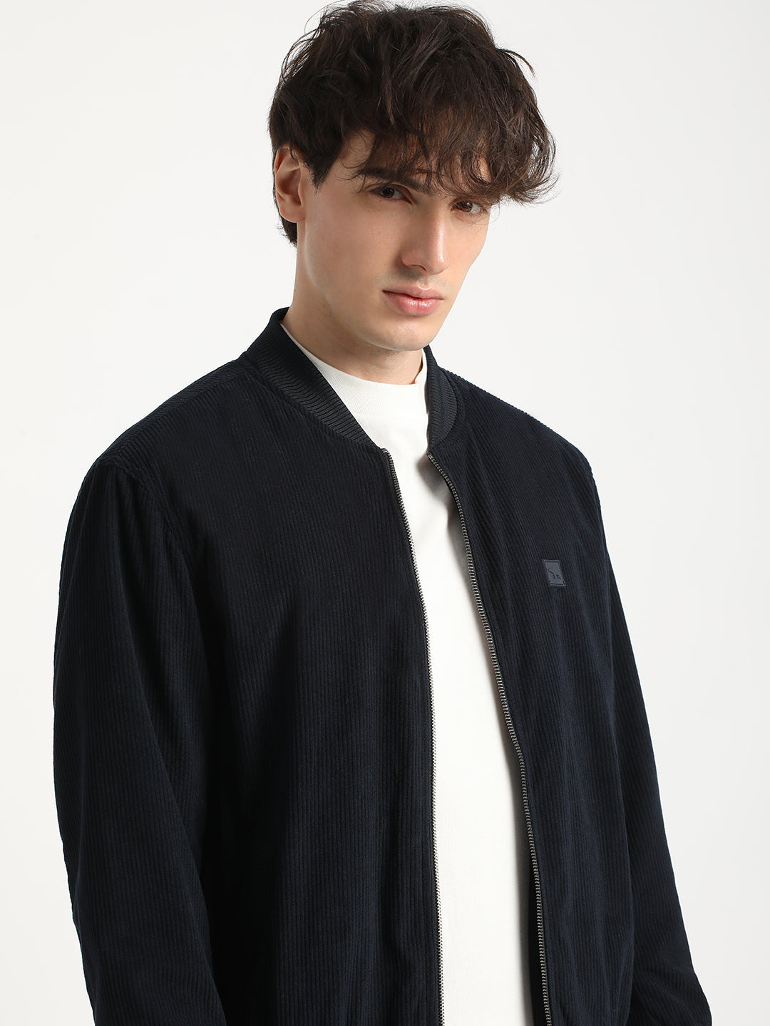 Men  Navy Lightweight Bomber Jacket