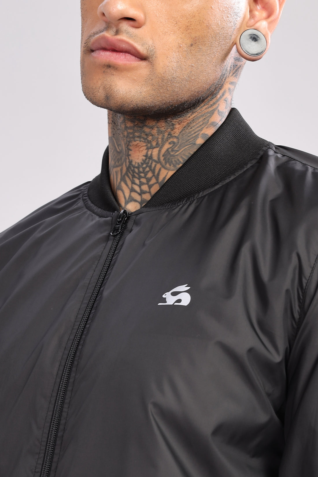 Men Black Polyester Winter Jacket