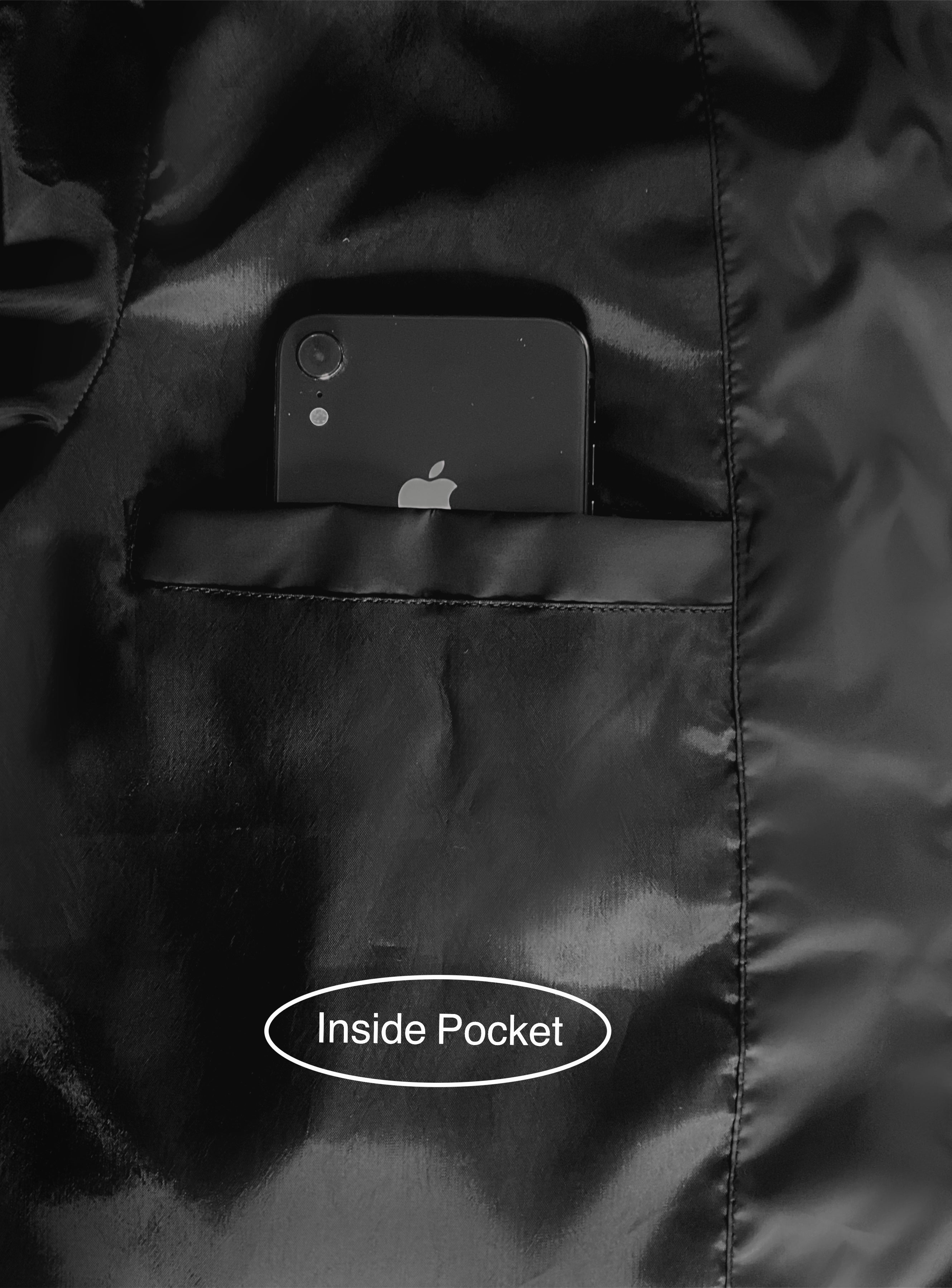 Men Black Polyester Winter Jacket