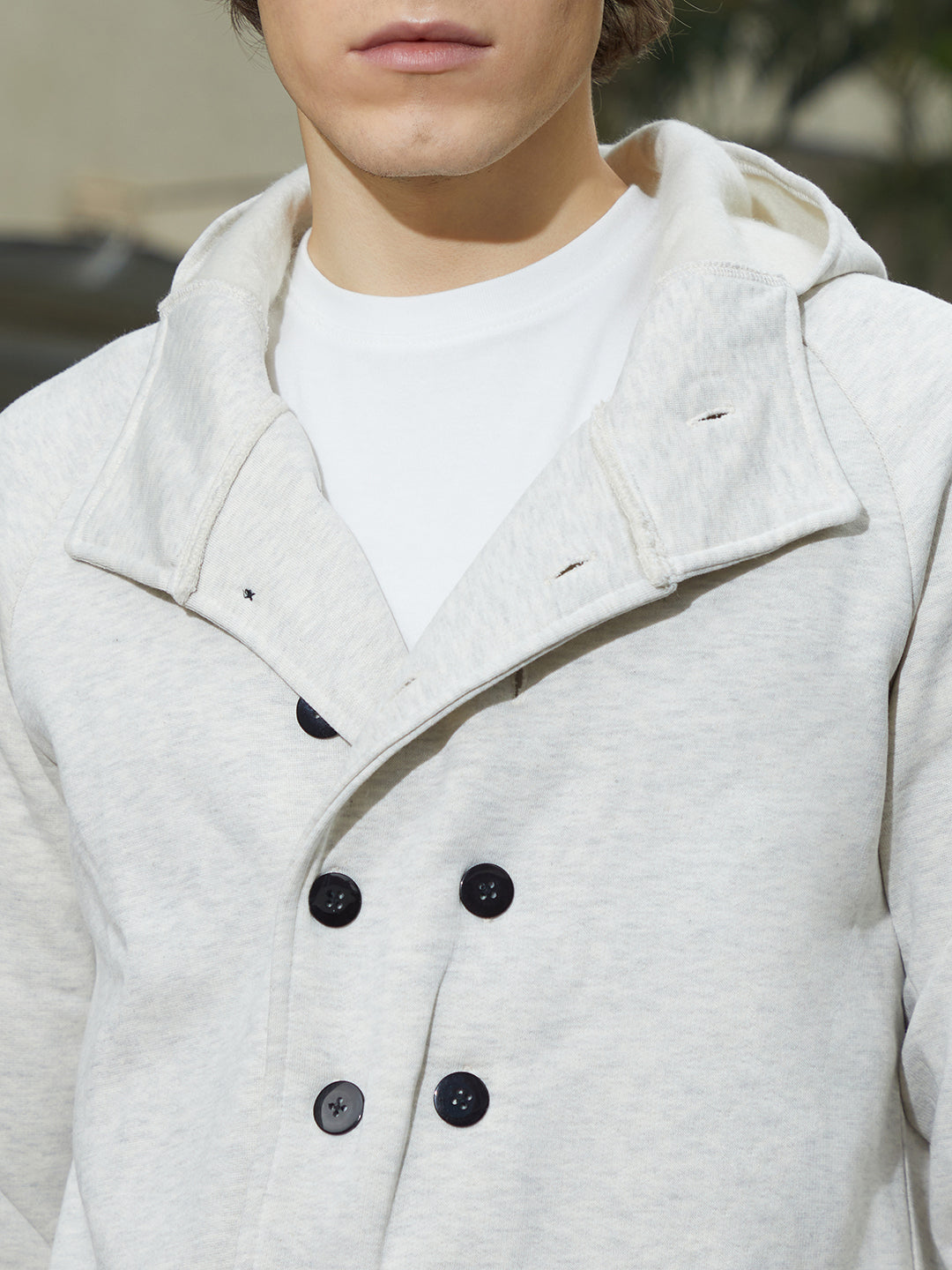Men Cloud Grey Double-Breasted Jacket