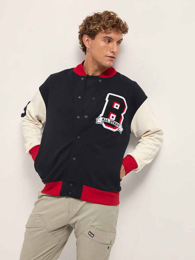 Men Multicolor Varsity Jacket