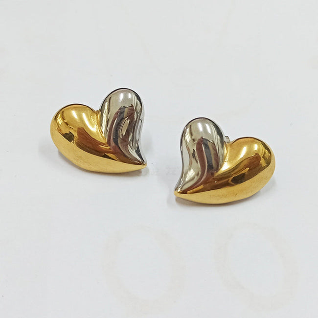 Dual Tone Pin Earring