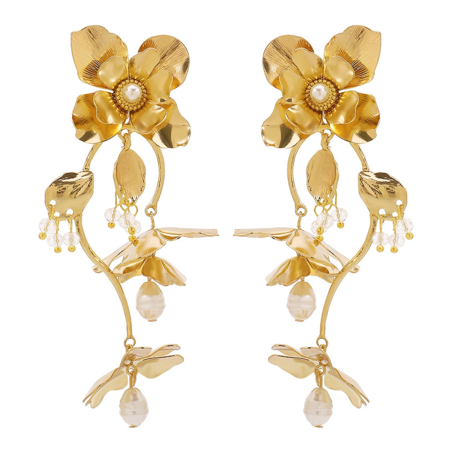 Vintage Floral Style Premium Pearl Drop Earring