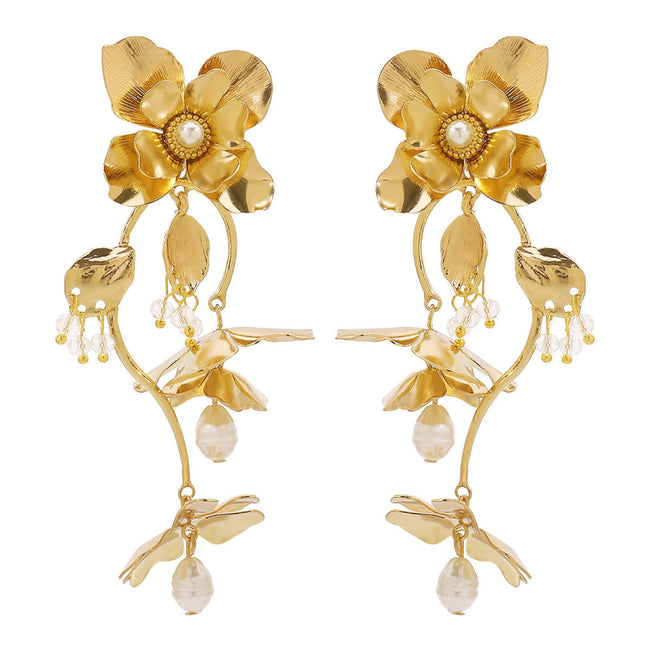 Vintage Floral Style Premium Pearl Drop Earring