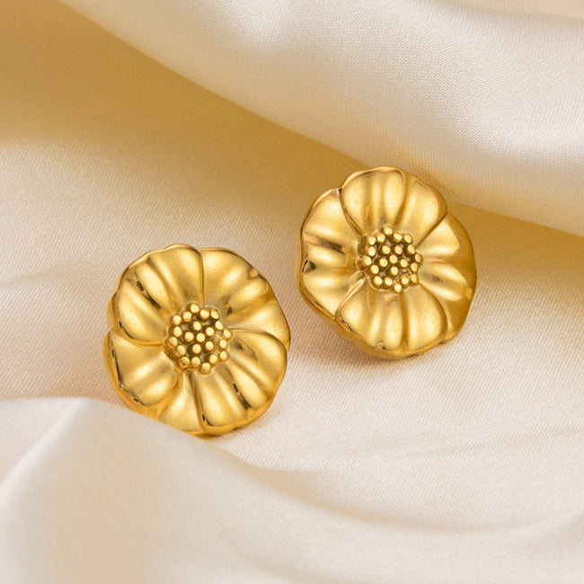 Attractive Brass Flower Stud Earring