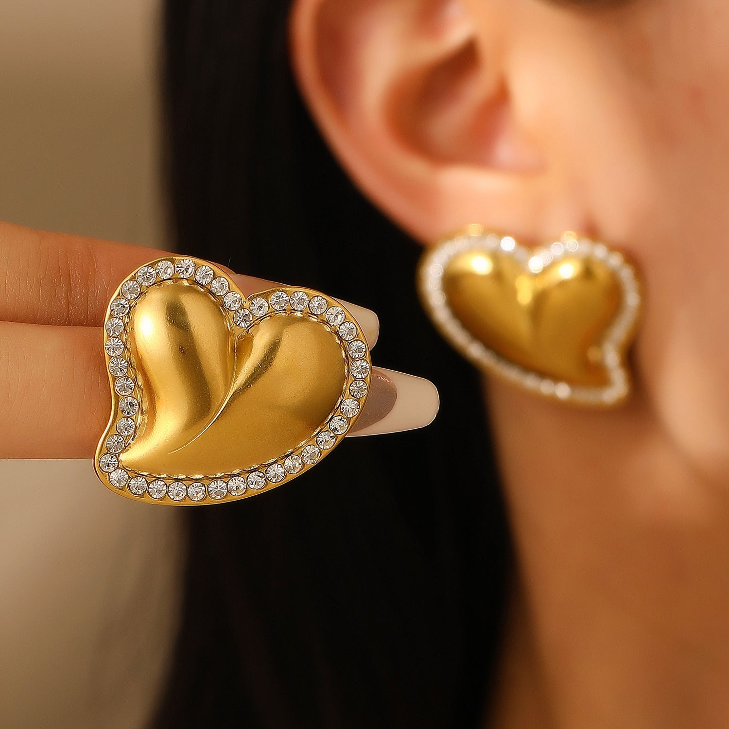 Geometric Irregular Heart Shaped Elegant Stud Earring