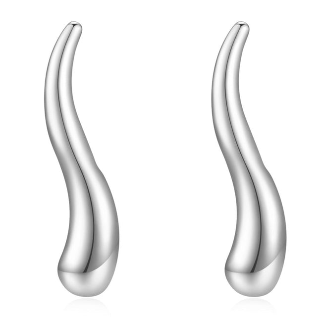 Geometric Tainless Teel Silver Pin Earring
