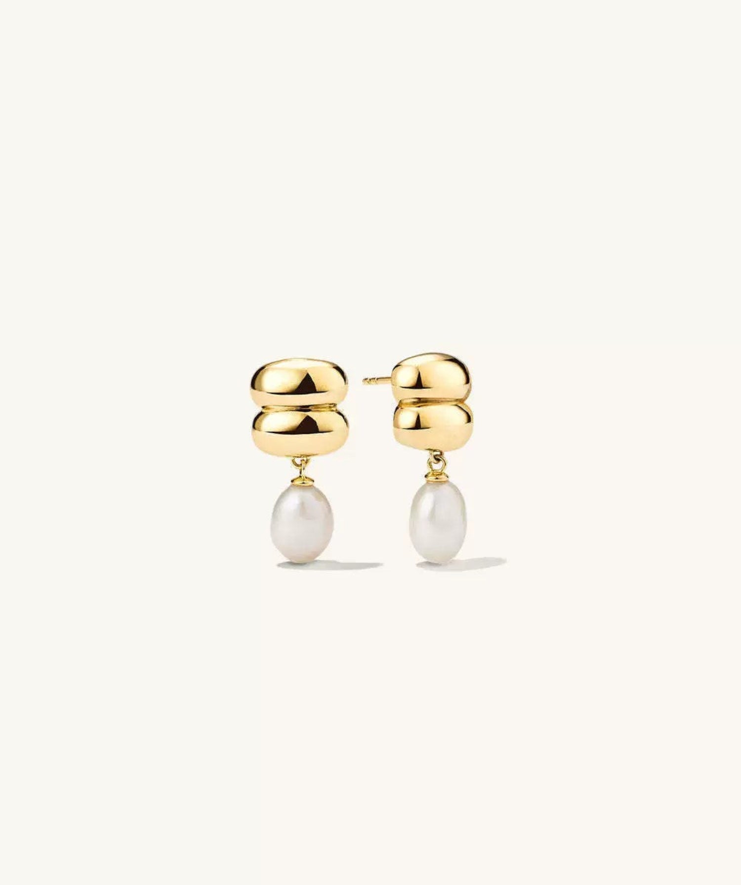 Gold Bubble Pearl Drop Earrings