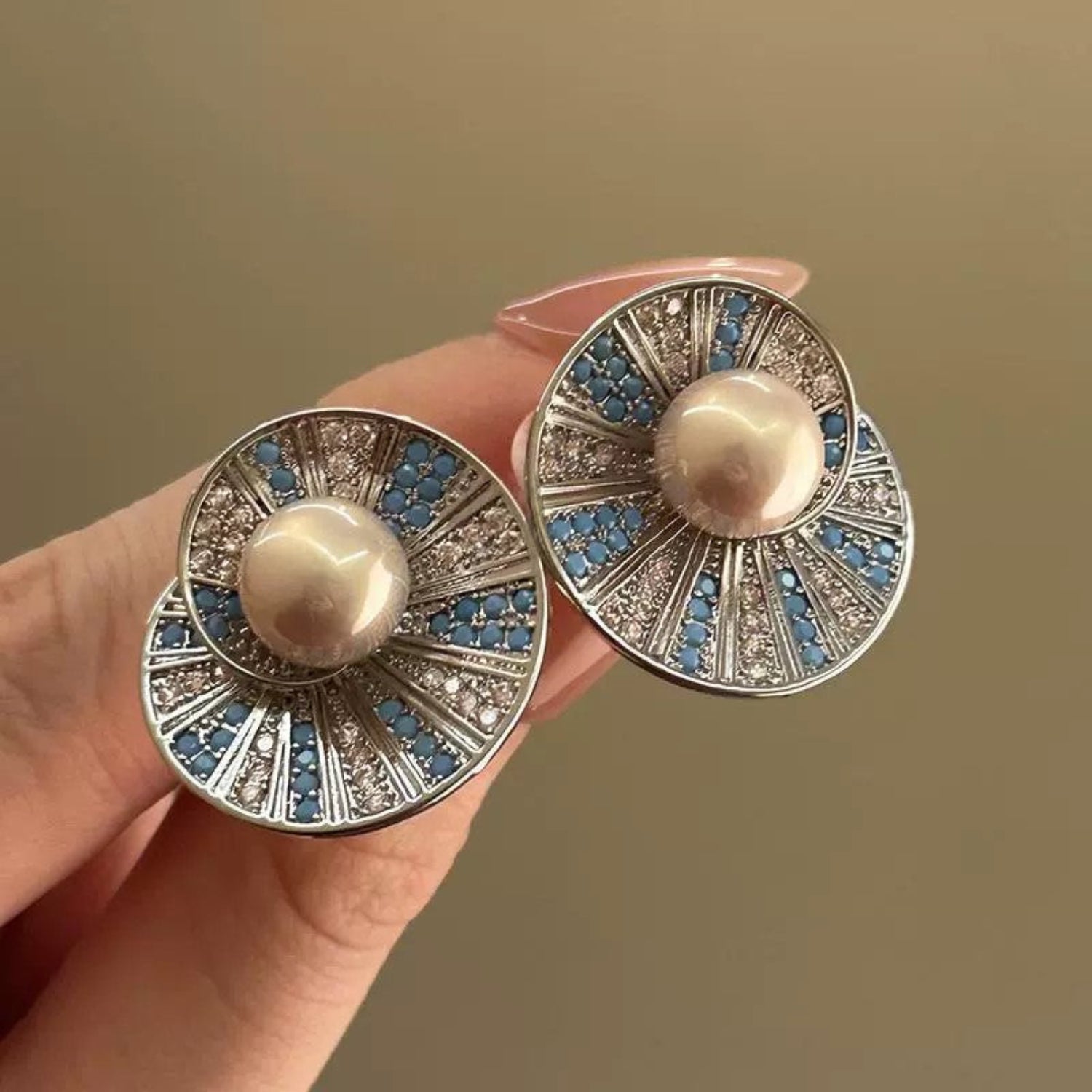 Pearl and Turquoise Radial Studs