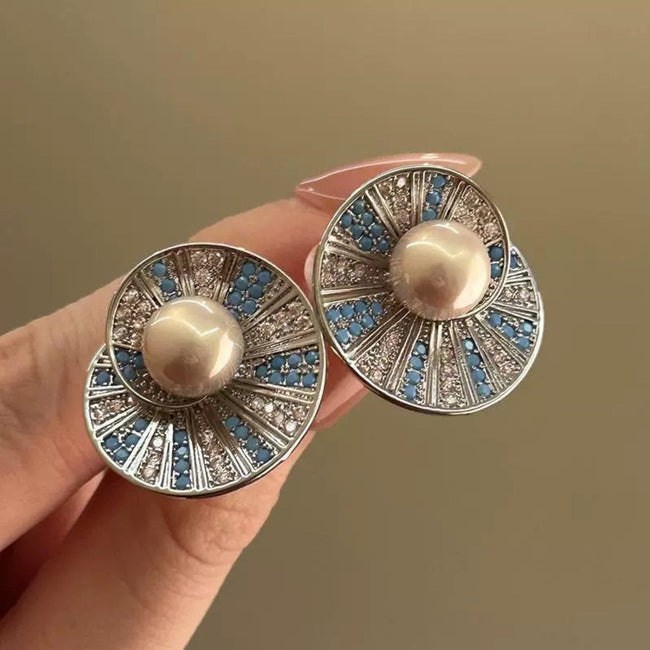 Pearl and Turquoise Radial Studs