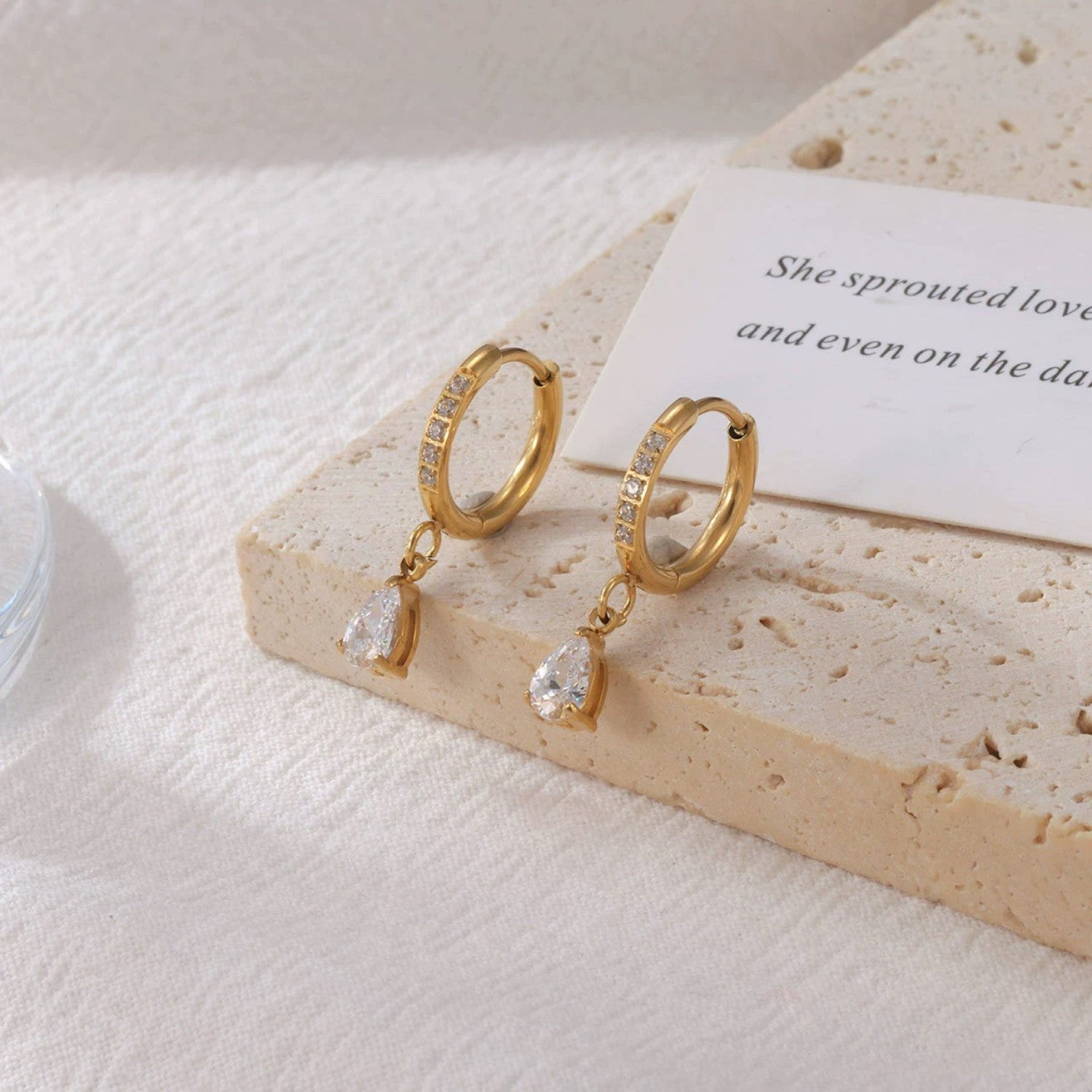 Gold Triple Hoop Statement Earrings