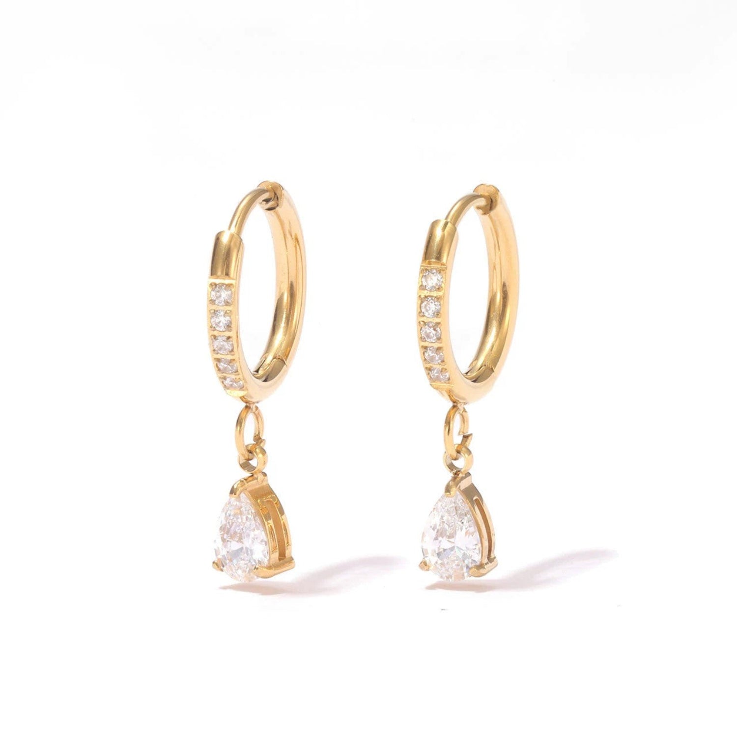 Gold Triple Hoop Statement Earrings