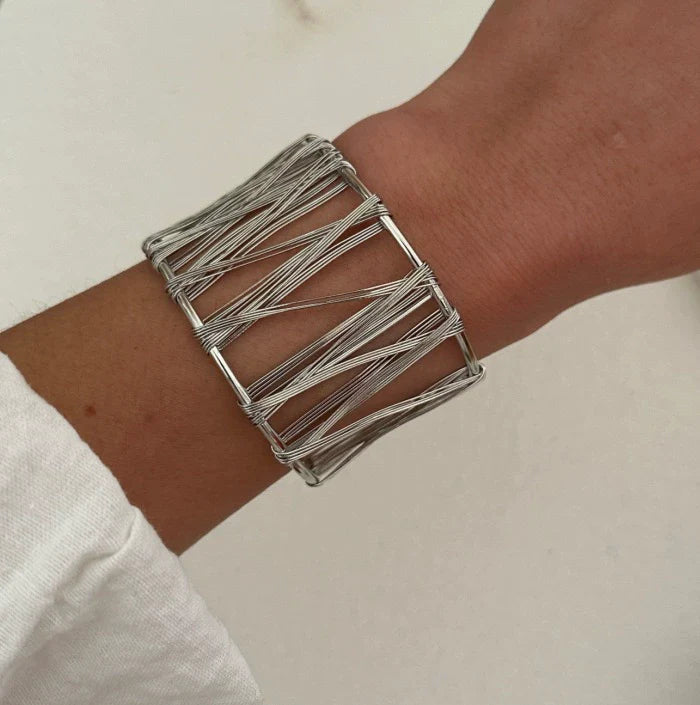 Openwork Silver Cuff Bracelet