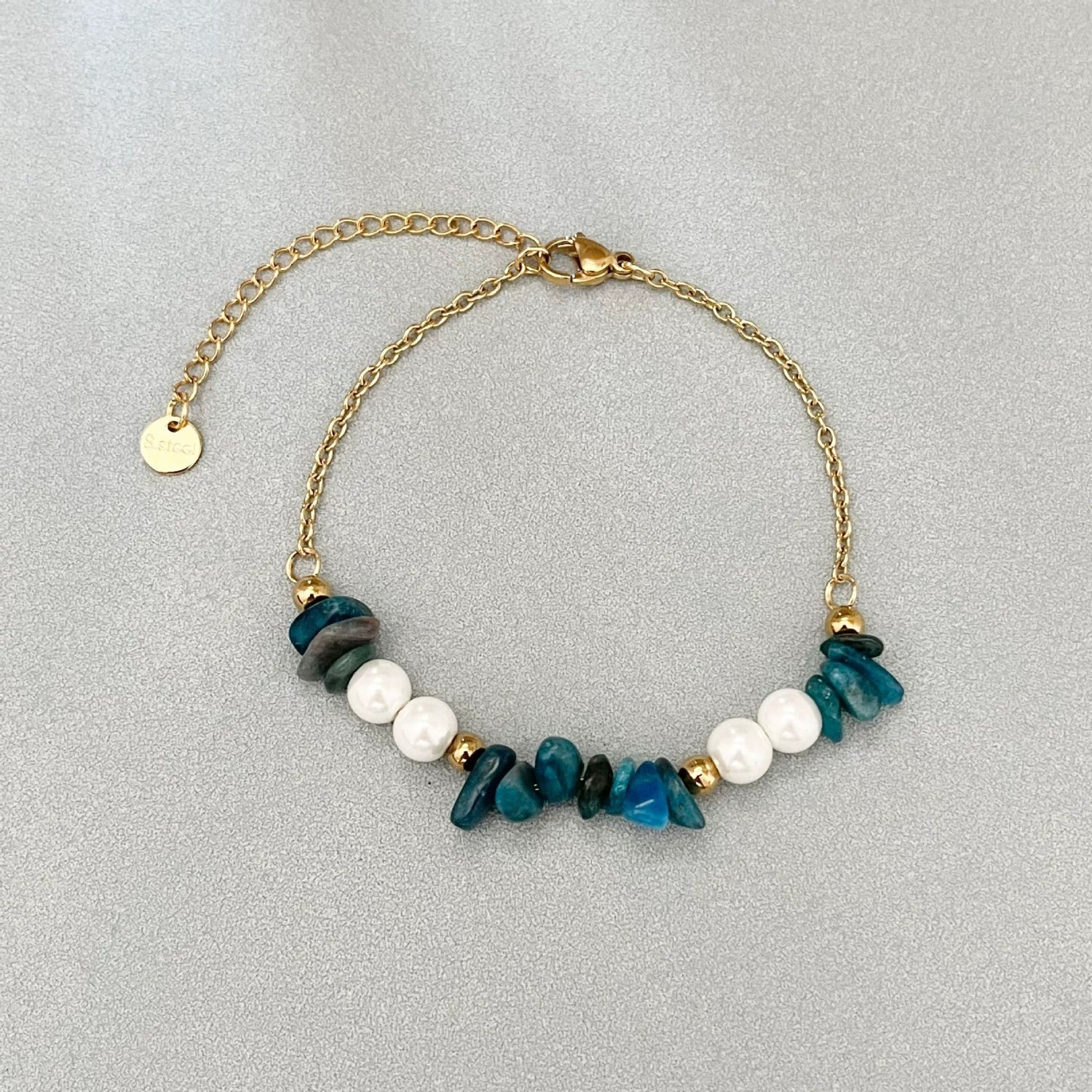 Azure Stone Pearl Harmony Bracelet