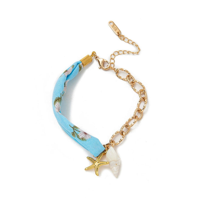 Ocean Bloom Starfish Shell Charm Bracelet