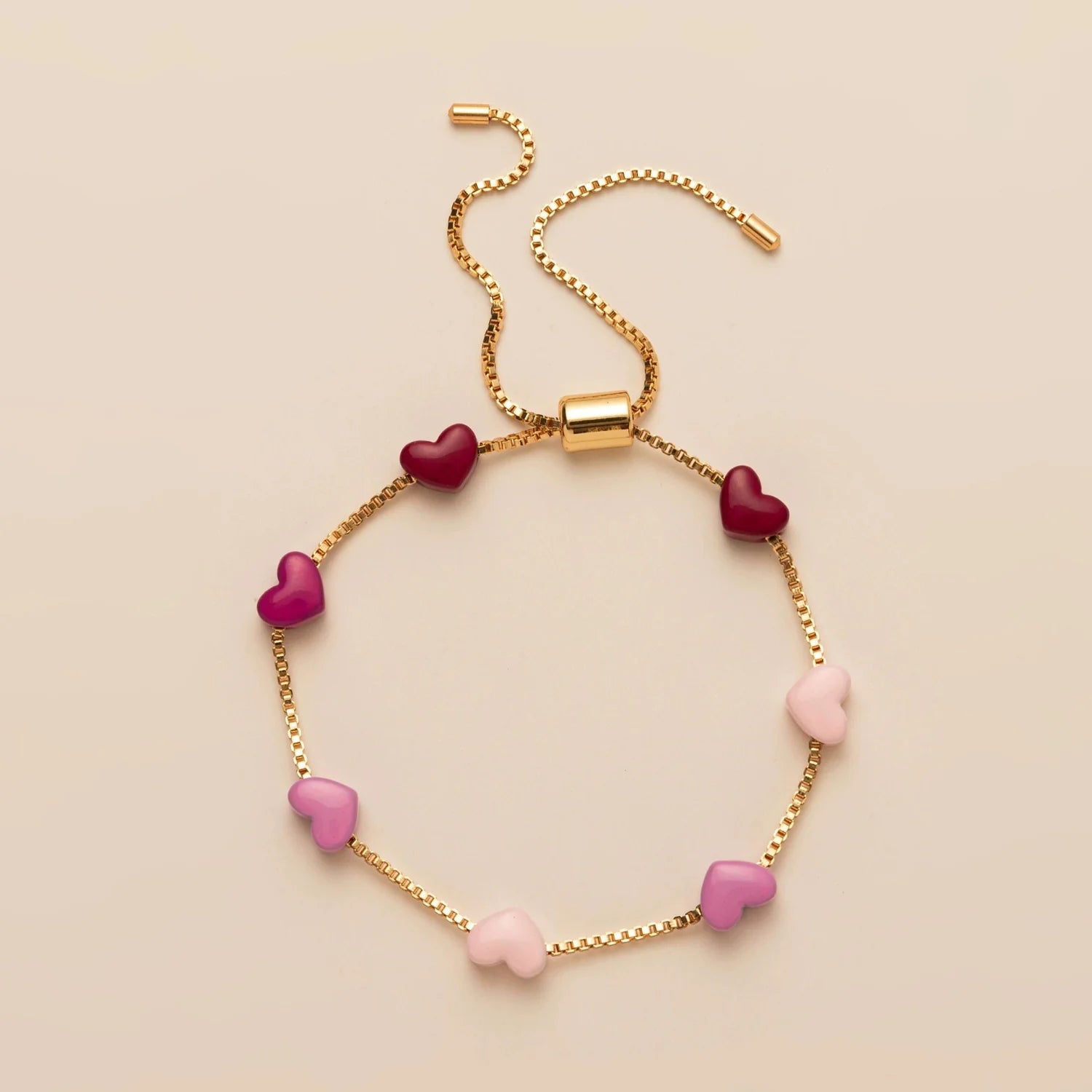 Pink Ombre Heart Bolo Bracelet